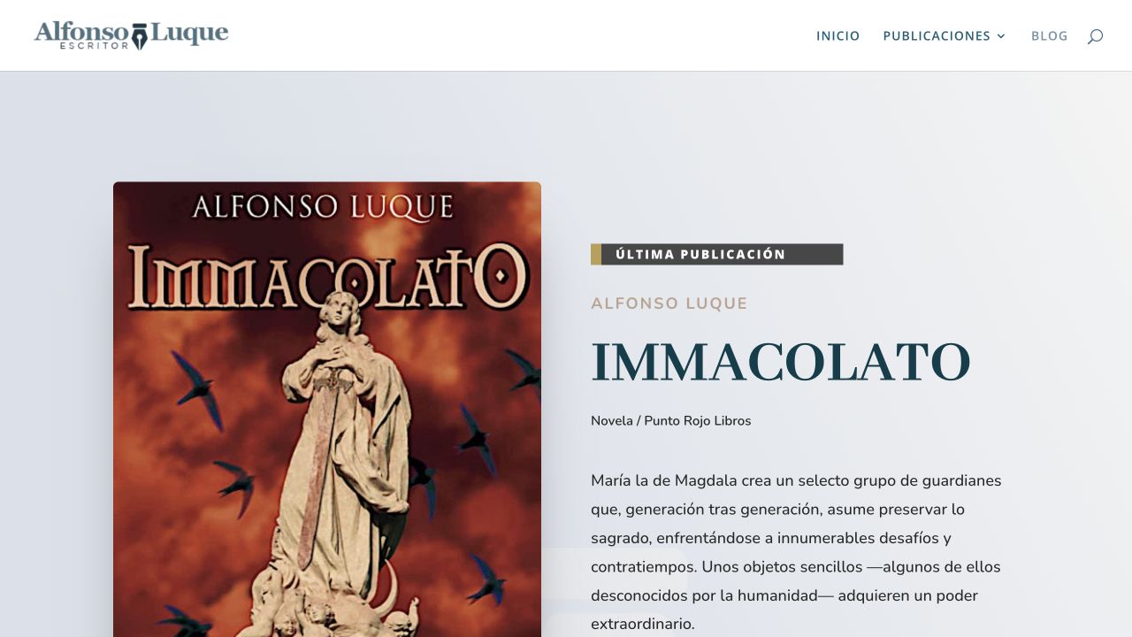 Captura real de la web de Alfonso Luque