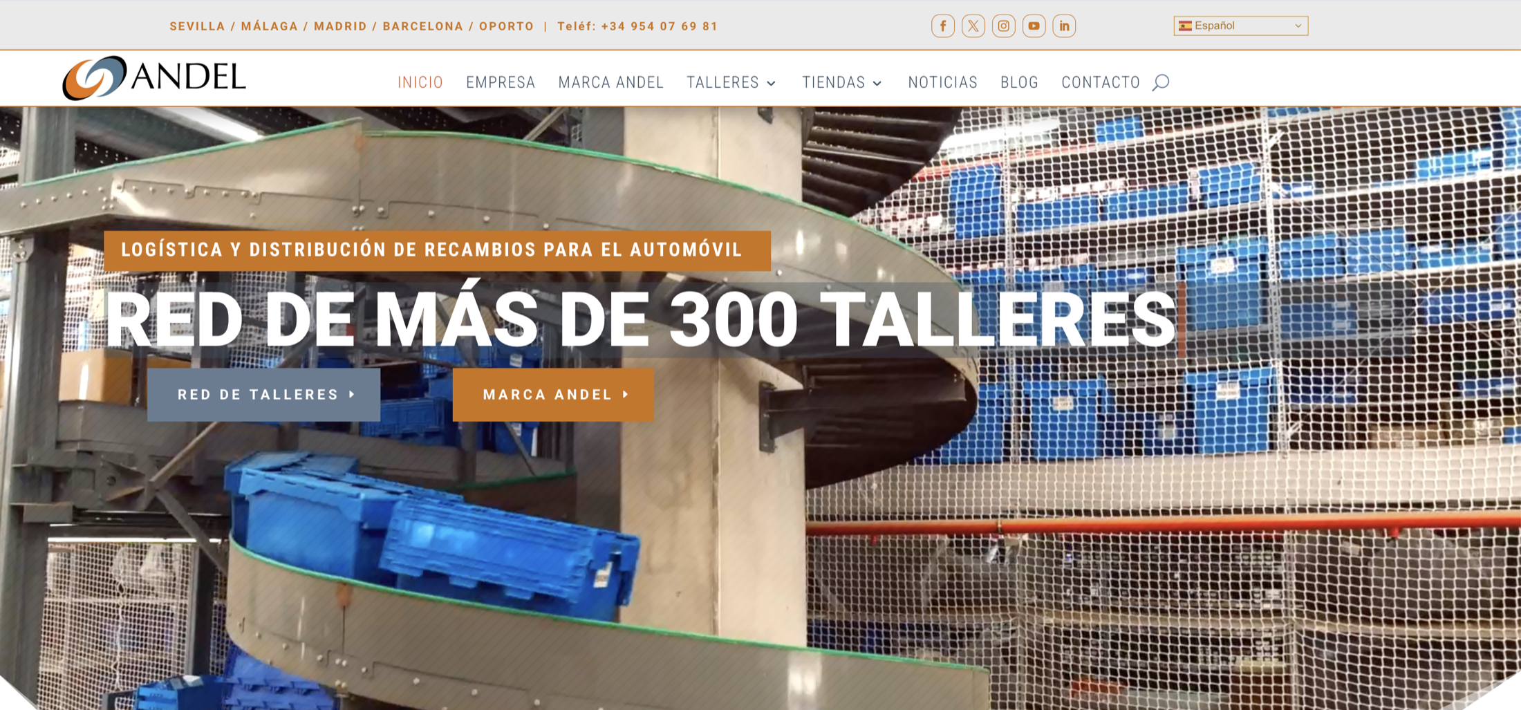 Captura de la web de Andel Automoción